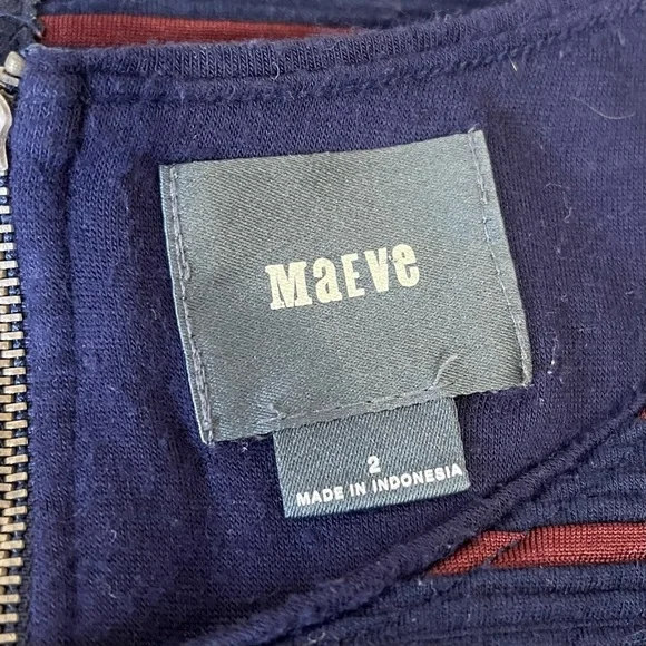 Anthropologie Maeve Brenna Stripe Fit and Flare Dress Womens Size 2 - Picture 7 of 10